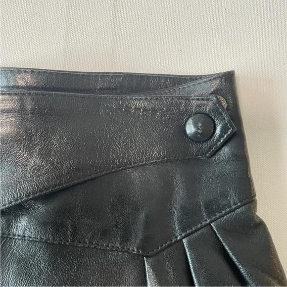 Vintage MZ Creations Paris France Women's High Waisted Black Leather pants 1980s - Picture 8 of 13